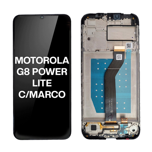 [302050] Modulo Motorola G8 Power Lite con marco, buzzer, parlante, flex botones Original (RN)