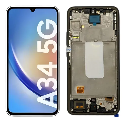 [302036] Modulo Samsung A34 con marco, buzzer, parlante, flex botones Original Size 6.52inches OLED (RN)