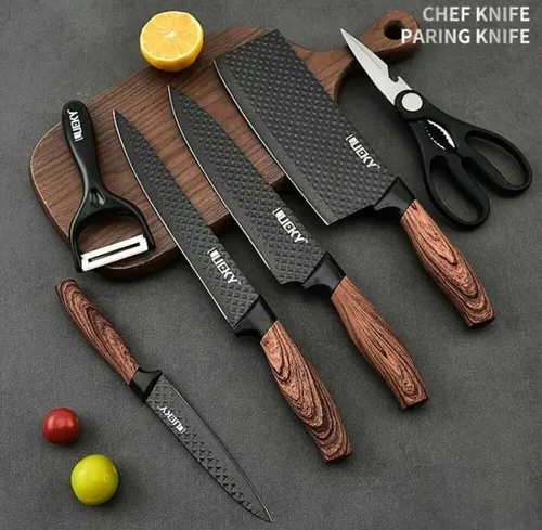[ER-0588-01] Set de Cuchillos Cocina Acero Inoxidable 6pcs @#