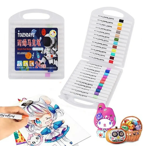 [6974676100729] Set de Marcadores de Pintura Acrilica Permanente x 24pcs