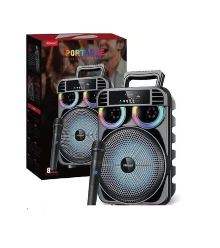[6290132593714] Parlante Portatil 8" BT Karaoke con Microfono Micro Sd Usb Aux KTS-2161 (23x19x36cm)