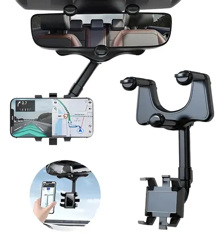 [6290132592243] Soporte Universal de Celular o GPS para Espejo Retrovisor 360°