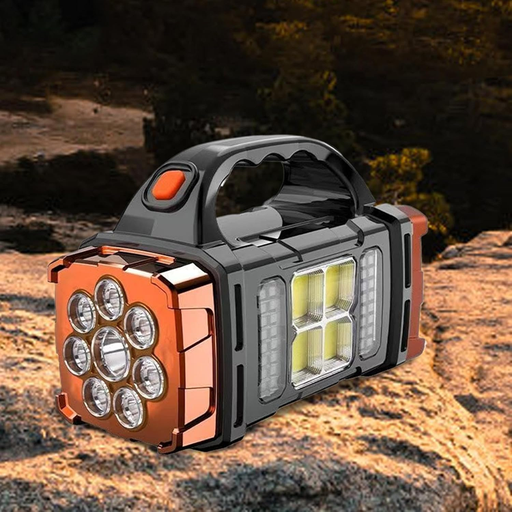 [6918784564943] Linterna Led Recargable Solar Lateral COB Power Bank HB-2678 (15x10x7cm))