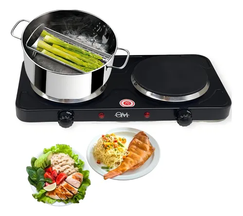 [6974824282925] Anafe Electrico de Dos Hornallas 2000w OM-5107