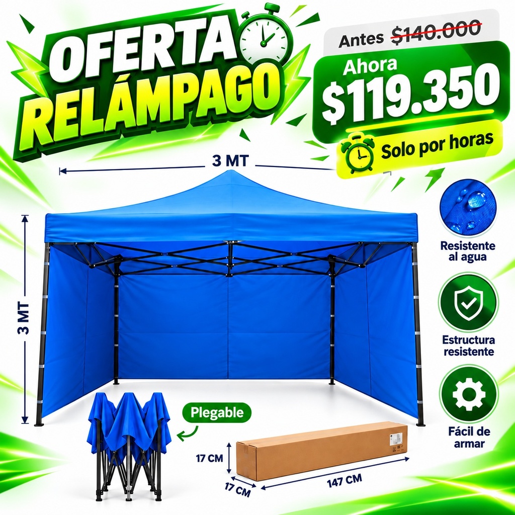 [CTC-20] Gazebo Plegable Autoarmable (3x3m)