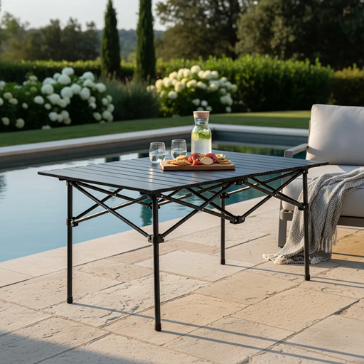 [JS-7448] Mesa de Camping Plegable Portatil Metalica (120x55x50cm)