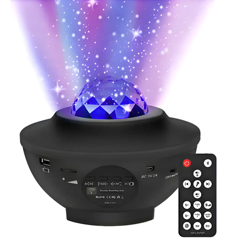 [0723540565883] Proyector Led 360° Parlante BT con Control Universo (16x15cm)