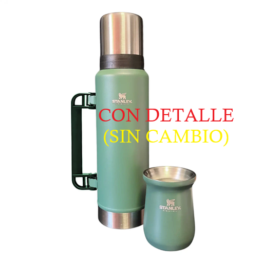 [505162] Combo Termo + Mate (260ml) Stanley Classic 1.3L Verde Oscuro (CON DETALLE) sin tapa