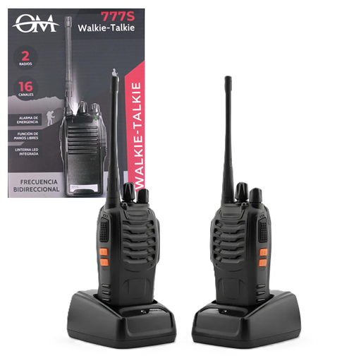 [777s] Par de Handy Walkie Talkie Linterna OM 777S 10km 16 Canales