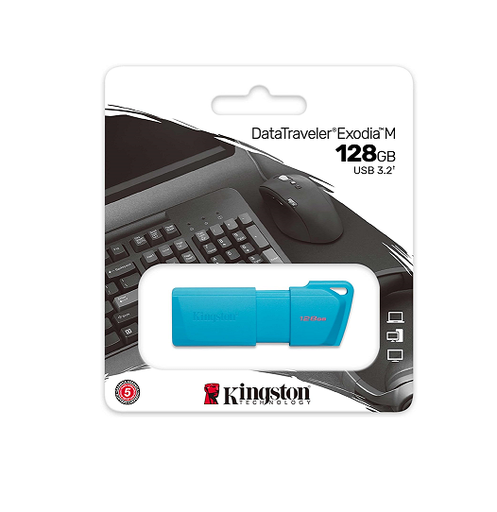 [740617338584] Pendrive 128gb Kingston DataTraveler Exodia M 3.2 Celeste