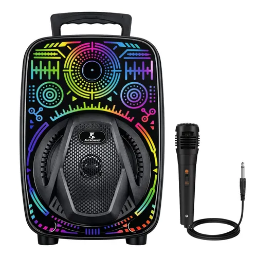 [7796350521328] Parlante Portatil 8" BT Karaoke con Microfono Micro Sd Usb Aux Fm RS-880 (33x22cm)