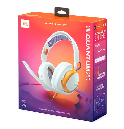 [1200130030420] Auricular Gamer JBL Quantum 250 Blanco (ORIGINAL)