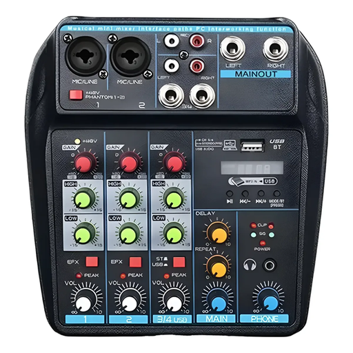 [6290132595688] Mezclador de Audio Compacto Consola Musical 4 Canales XY-A4
