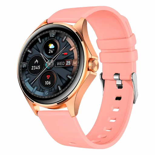 [7730737111771] Reloj Inteligente Smartwatch FTX AM12 Dorado-Rosa (49mm)