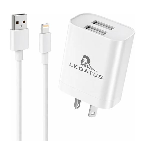 [7796350518151 RC5005000B] Kit Cargador 2 en 1 Legatus Lightning Carga Rapida 5.0A doble usb