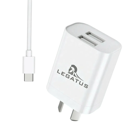 [7796350518144 RC5005000B] Kit Cargador 2 en 1 Legatus Tipo C Carga Rapida 5.0A doble usb