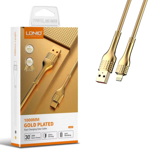[7799135019690] Cable de Datos Carga Rapida Lightning 30W LDNIO LS651 1m