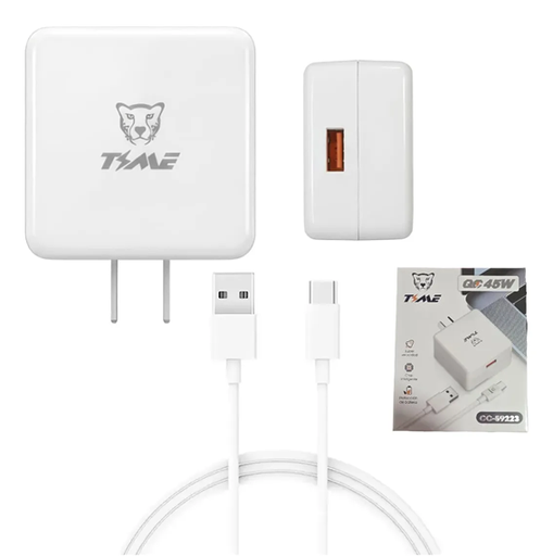 [CC-59223] Kit Cargador 2 en 1 Tipo C Carga Rapida QC 45W Usb Time