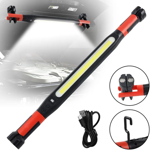 [7170259389348] Linterna Led Recargable con Iman con Luz Roja 40cm (4 modos)