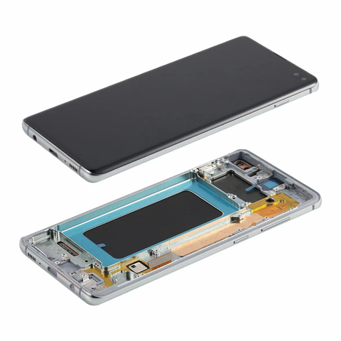 [505598] Modulo Samsung S10 Plus / G975 plateado con marco (INCELL)