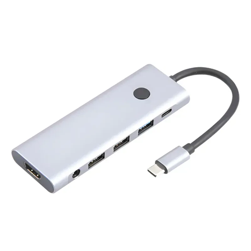 [6290132593196] Hub Tipo C con 9 puertos Usb HDMI PD Audio BYL-2410