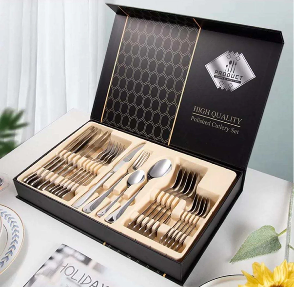 [0727373366082] Set de Cubiertos Acero Inoxidable 24pcs