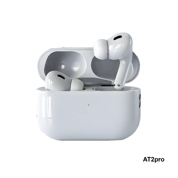 [6290132596111] Auricular Bluetooth Doble AT2Pro con Base Cargadora
