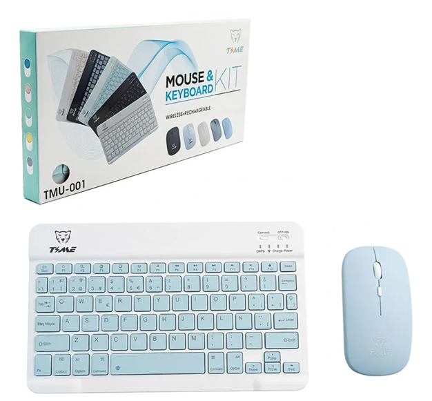 [505636] Kit Mini Teclado Mouse Bluetooth Ultra Slim Recargable Time TMU-003