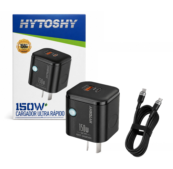 [HY-87W] Kit Cargador 2 en 1 Tipo C Carga Rapida Usb + PD 150w 1m