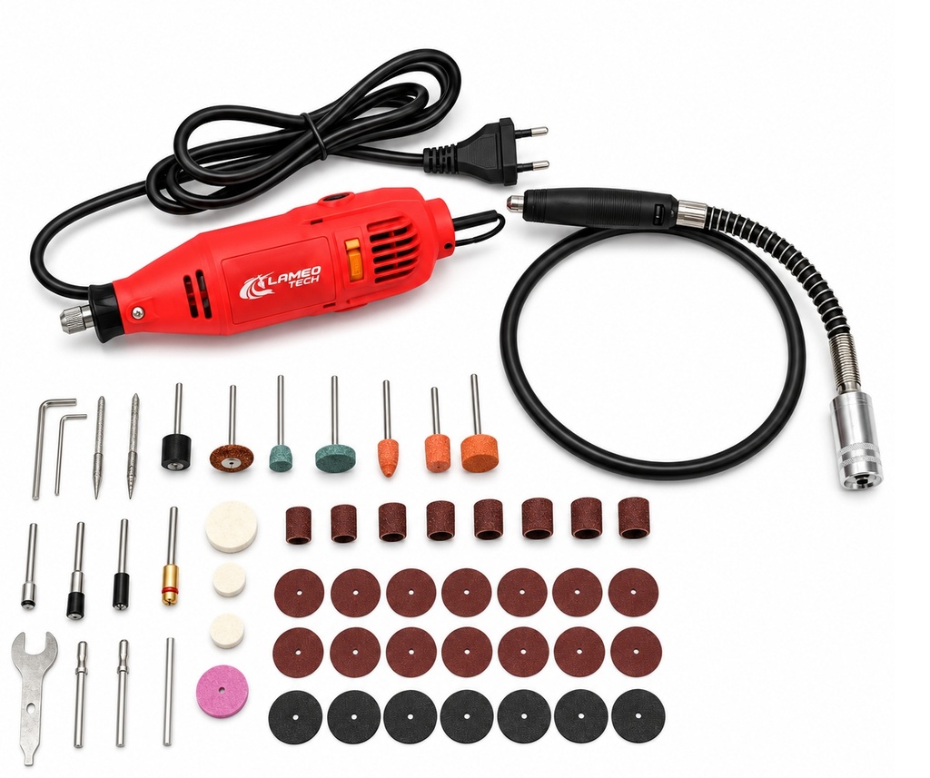[LT-2528] Mini Torno Electrico 130w Eje Flexible + 44 Accesorios