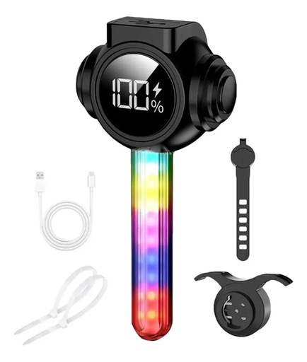 [6923345622888] Luz de Bici Trasera Rgb Recargable con Display (9 modos) W8