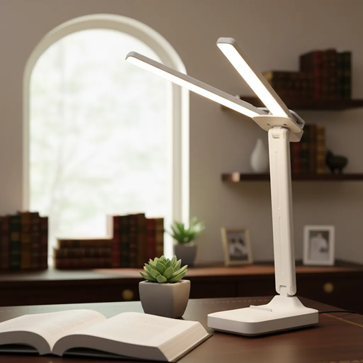 [D20B] Lampara de Escritorio Led Rectangular Plegable Doble 20cm