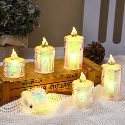 [SC-333] Vela Led Decorativa Acrilico Blanco Calido Derretida 3cm a Pila