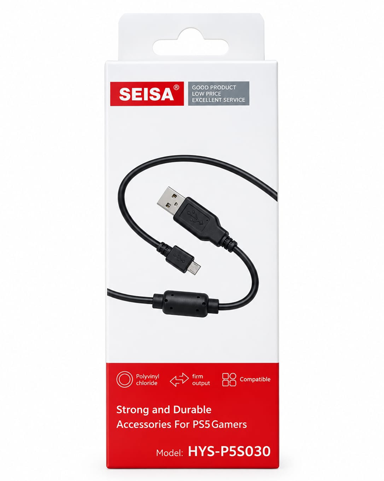 [6290132583128 HYS-P5S030] Cable de Carga para Joystick de PS5 3m Seisa HYS-P5S030