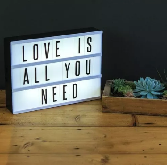 [503144] Cartel Luminoso Led Letras Cine Cinema Light Box Grande 30x22cm