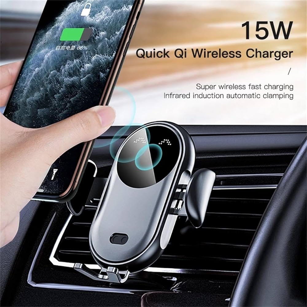 [6290132587904] Soporte Universal de celular o GPS  Magnetico Auto Iman Regulable 15W QI  ZC-C6