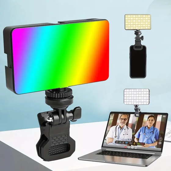 [504123 LED-83003] Flash Portatil Celular Selfie Luz Led Recargable RGB LED-83003