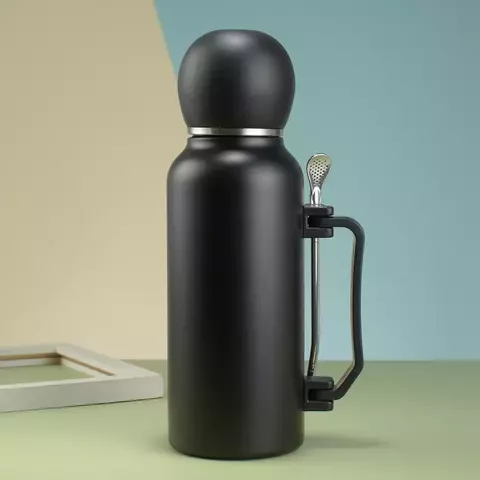 [504484] Termo con Tapa Mate y Bombilla 1.3L Negro (sin logo)