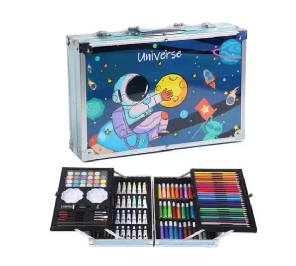[6951093753394] Maletin Metalico Kit de Arte 145pcs (Astronauta)