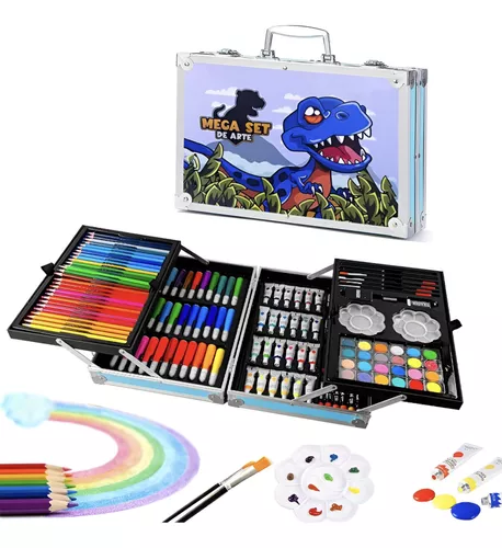 [504560] Maletin Metalico Kit de Arte 145pcs (Dinosaurio)