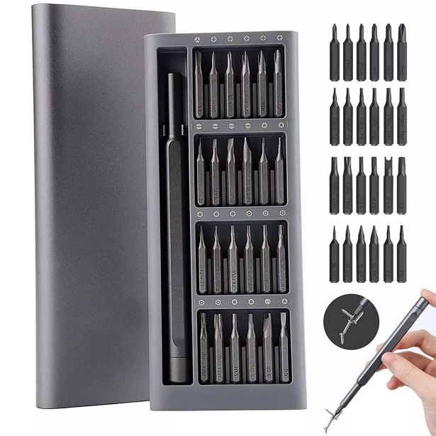 [6290132590850] Kit de Destornillador de Precision Aluminio Magnetico 24 en 1 GJ-CT24