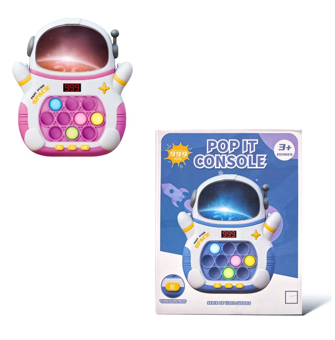 [504589] Pop It Juego Electronico Consola Speed Push con Luces (Astronauta) 20cm