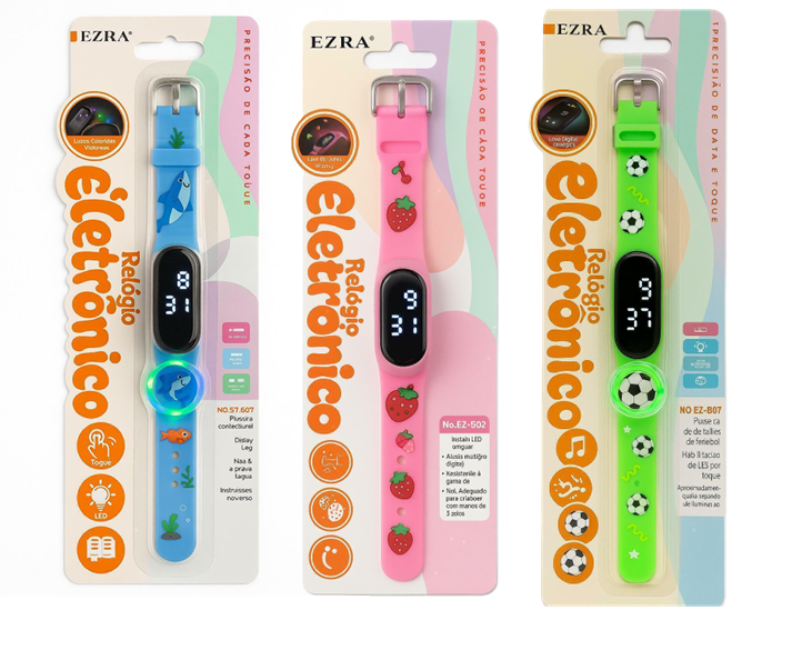 [EZ-B07] Reloj Pulsera Digital Engomado Infantil Animados