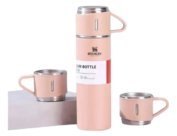 [504786] Termo 500ml Stanley + 3 Tazas Termicas Rosa