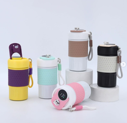 [504792] Vaso Termico con Pico y Termometro Led Stanley 450ml Violeta