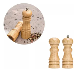 [6920240080805] Set Pimentero y Salero de Madera (13cm)