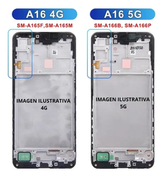 [504838] Modulo Samsung A16 / A166 con marco negro (ORIG Premium)