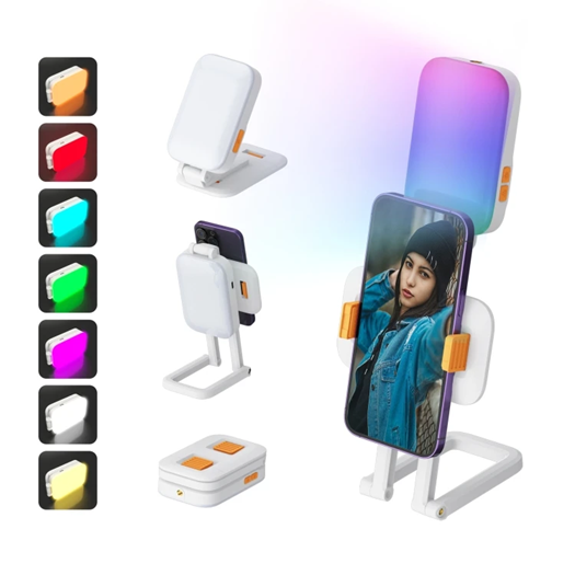 [6290132591604] Flash Led RGB Plegable Celular Selfie Recargable LED-HX1502
