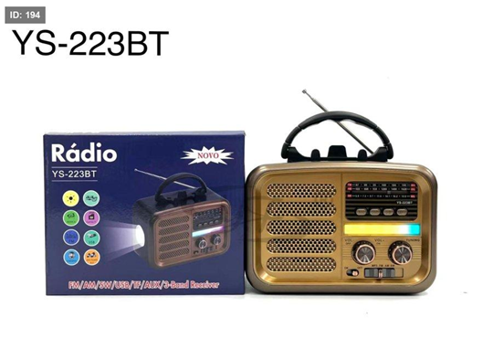 [8878919002239] Radio YS-223BT Bt FM AM Usb Sd Recargable Linterna Vintage