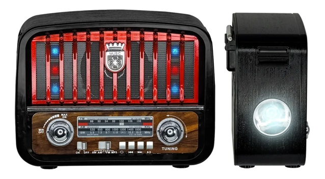 [YS-009BT] Radio YS-009BT Bt FM AM Usb Sd Recargable Linterna Vintage